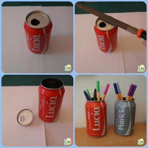 Manualidades con latas de coca cola - Imagui