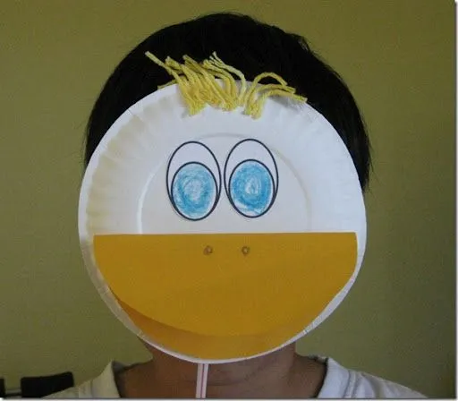 Manualidades máscara de pato hecha con plato de papel | Máscaras ...