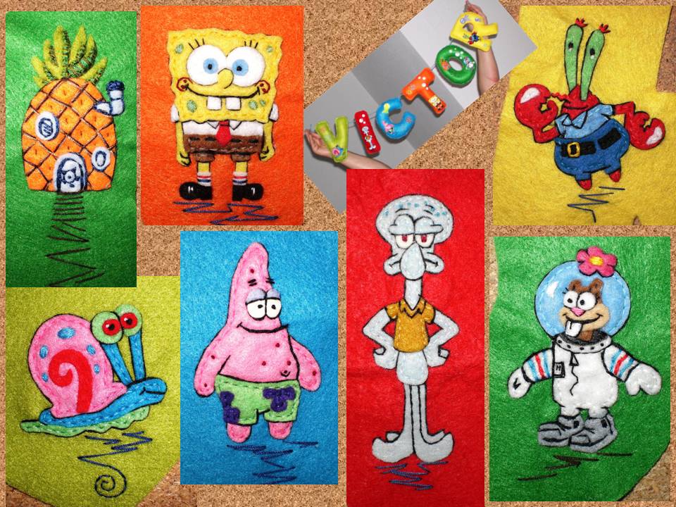 Las manualidades de OlguitaRoVe: Nombre con personajes de Bob Esponja Las manualidades de OlguitaRoVe: Nombre con personajes de Bob Esponja