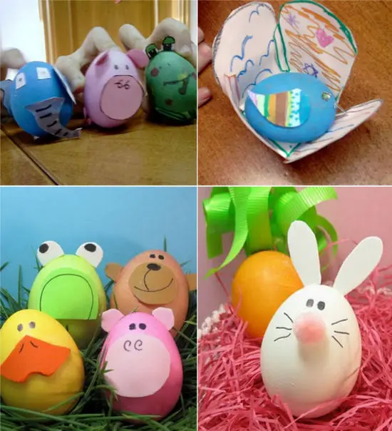 Huevos de Pascua con forma de animales | Manualidades ...