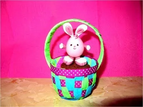 Manualidades souvenir Canastita baby huevos de Pascua - YouTube