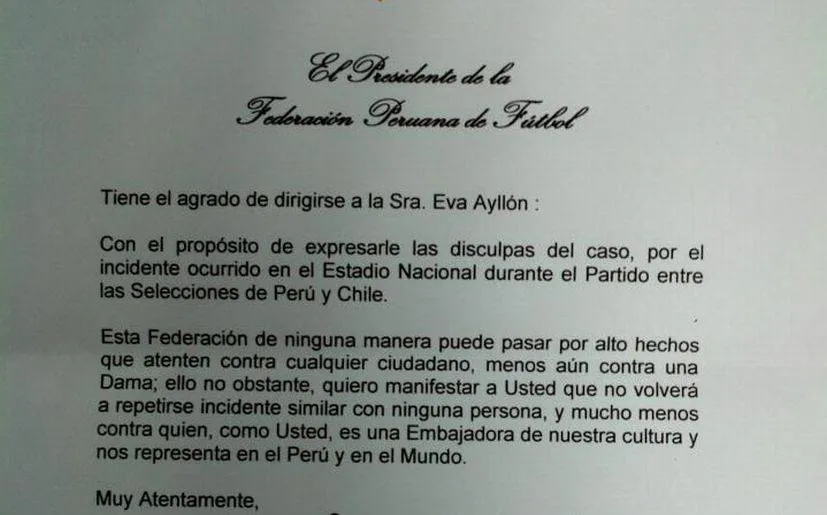 Manuel Burga envió carta de disculpas a Eva Ayllón | Chollywood ...