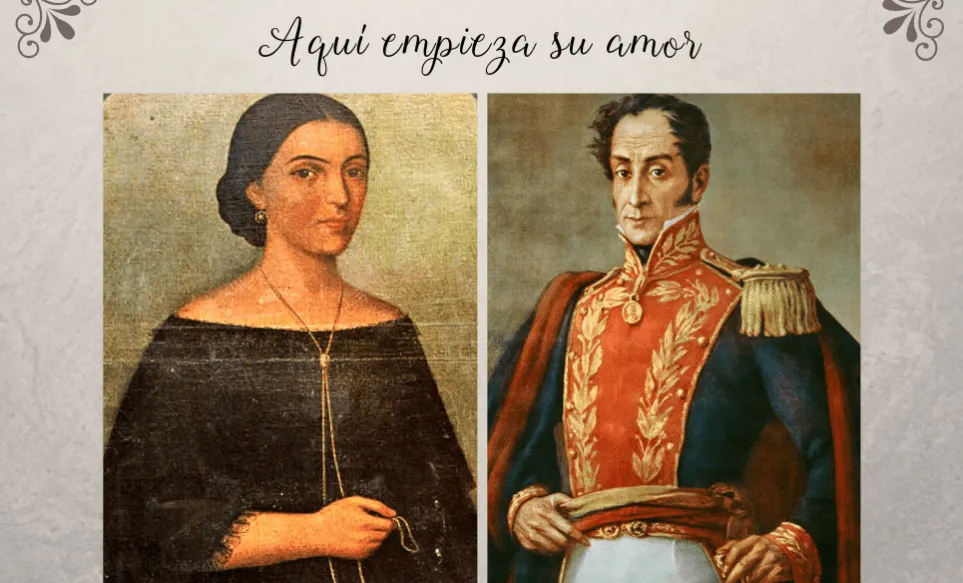 Manuela Sáenz y Simón Bolivar, su historia de amor comienza aquí.