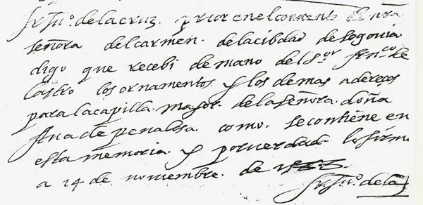 Carta manuscrita de 1588 de San Juan de la Cruz sobre donativo de ...