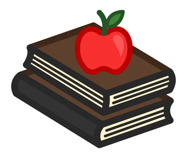 Manzana en dibujos animados de libros — Vector stock © baavli ...