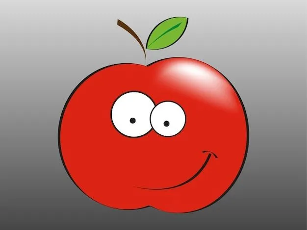 Manzana de dibujos animados sonriendo feliz fruta | Descargar ...