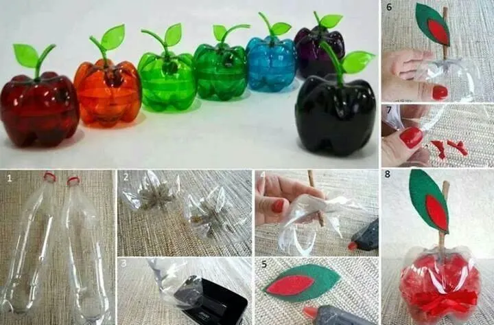 Manzanas con botellas de refresco | Proyectos que intentar | Pinterest