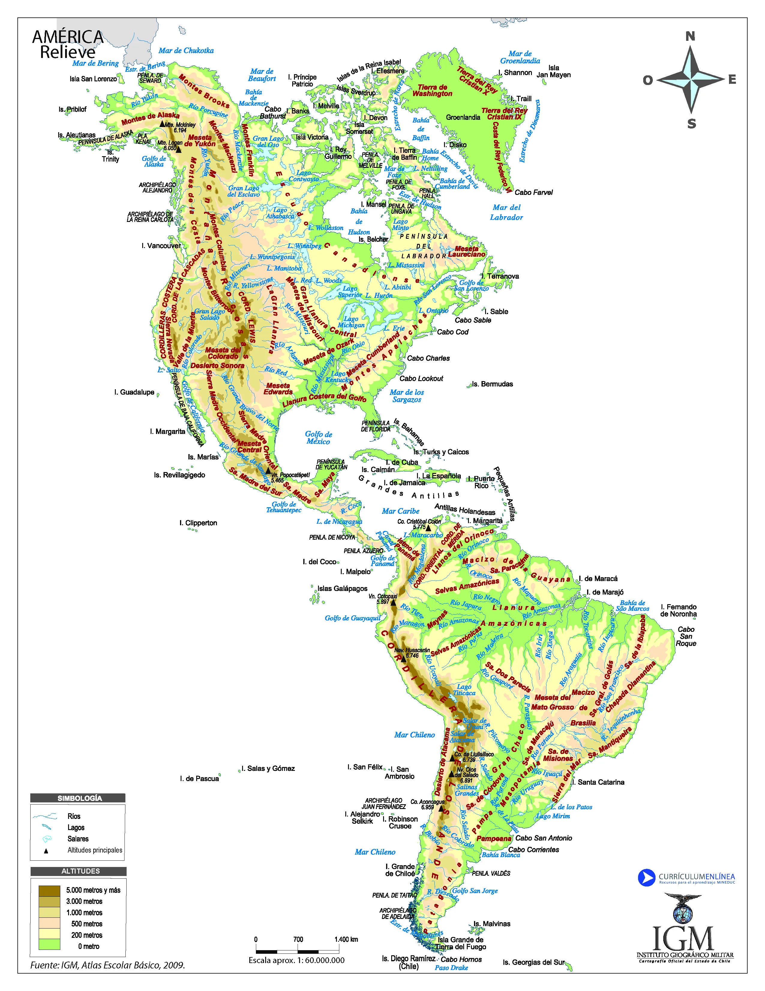 Mapa América - Currículum en línea. MINEDUC. Gobierno de Chile.