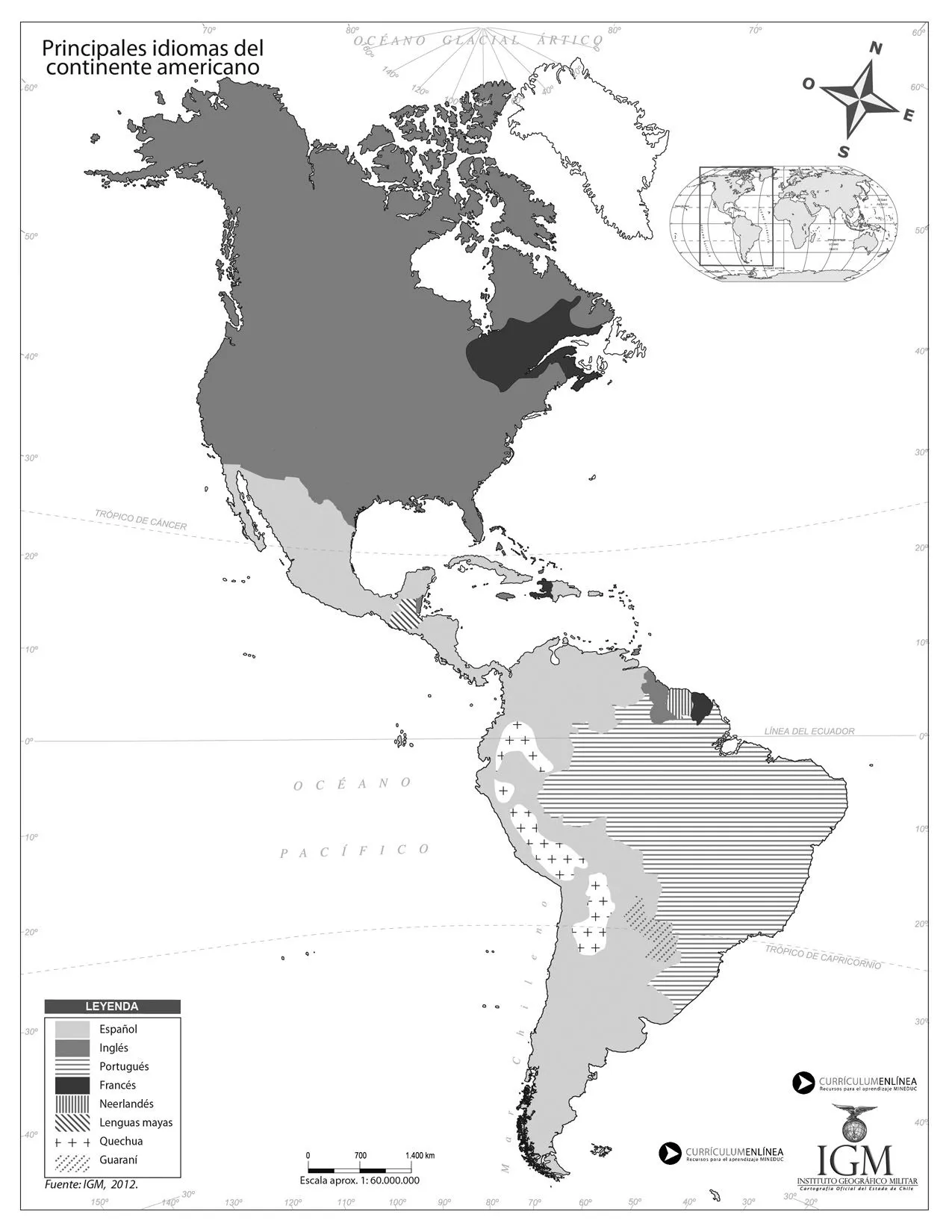 Mapa América - Currículum en línea. MINEDUC. Gobierno de Chile.