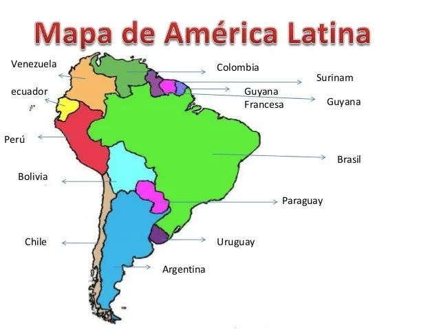 Mapa america latina con nombres