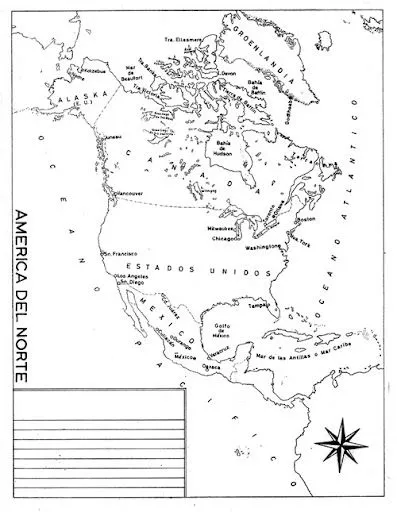 Mapa de América del Norte con división política con nombres ...