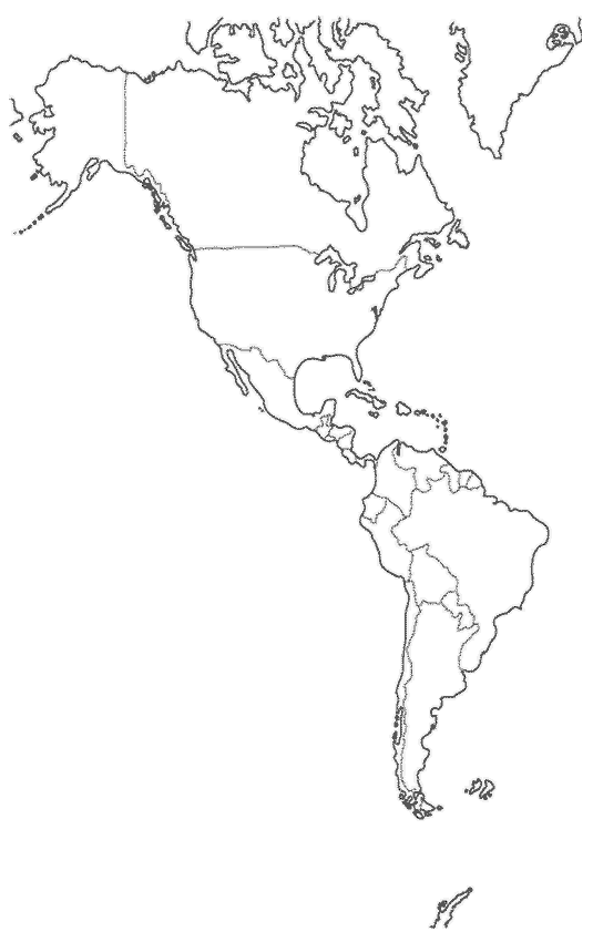 Mapa fisico del continente americano para colorear - Imagui