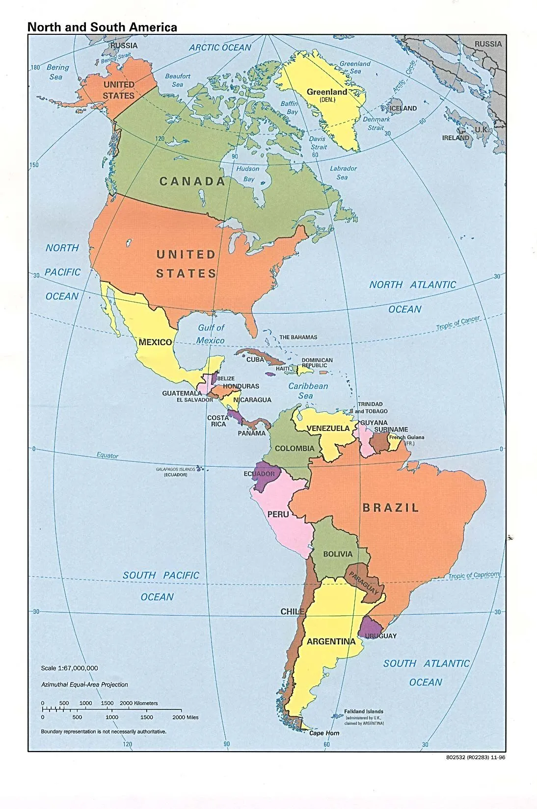 Mapa de América - Tamaño completo