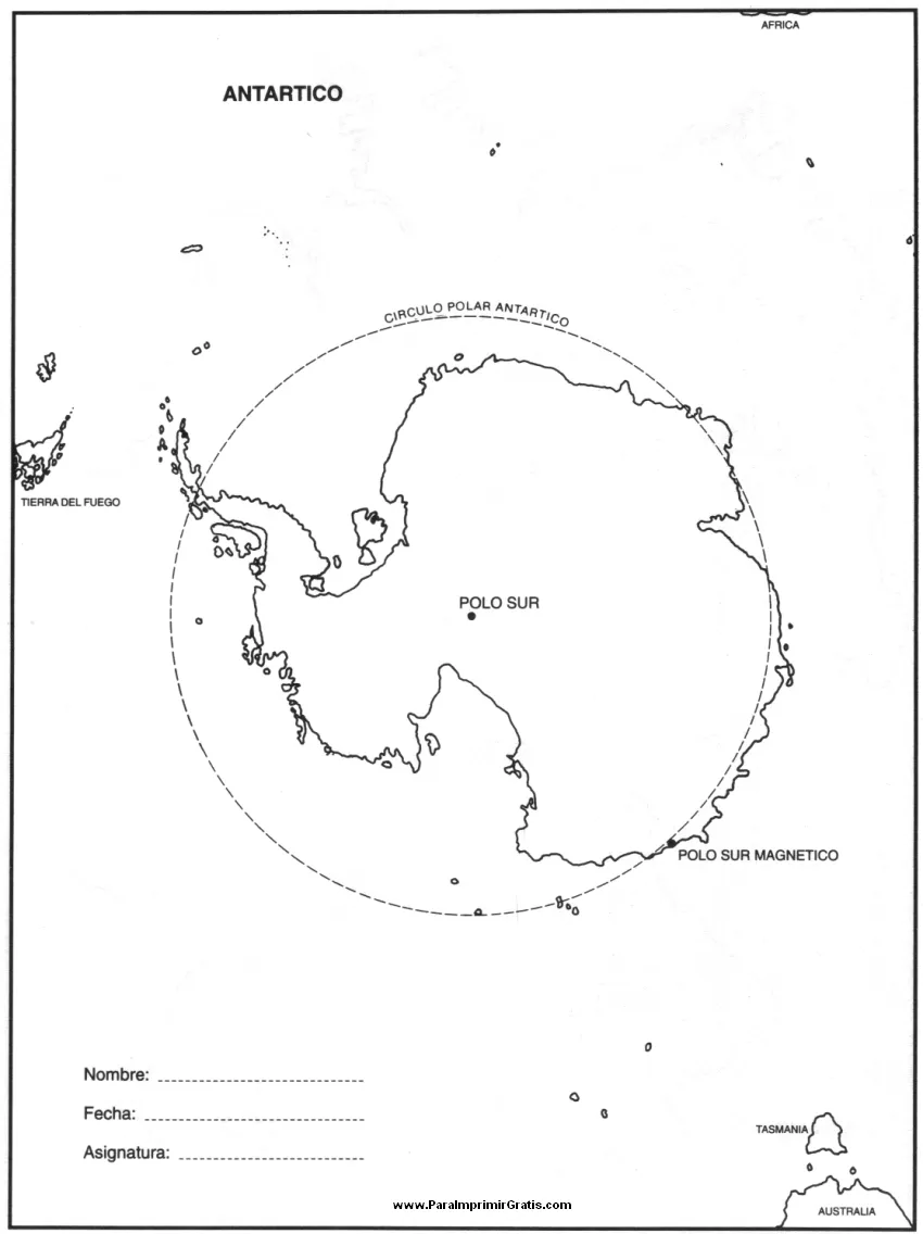 Mapa Antártico - Para Imprimir Gratis - ParaImprimirGratis. Mapa Antártico - Para Imprimir Gratis - ParaImprimirGratis.