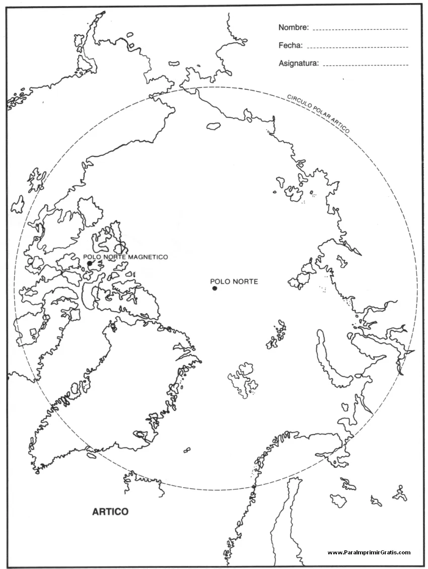 Mapa del Ártico - Para Imprimir Gratis - ParaImprimirGratis.