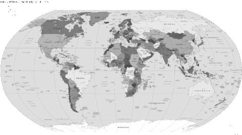 Mapa en Blanco y Negro del Mundo Abril 2006