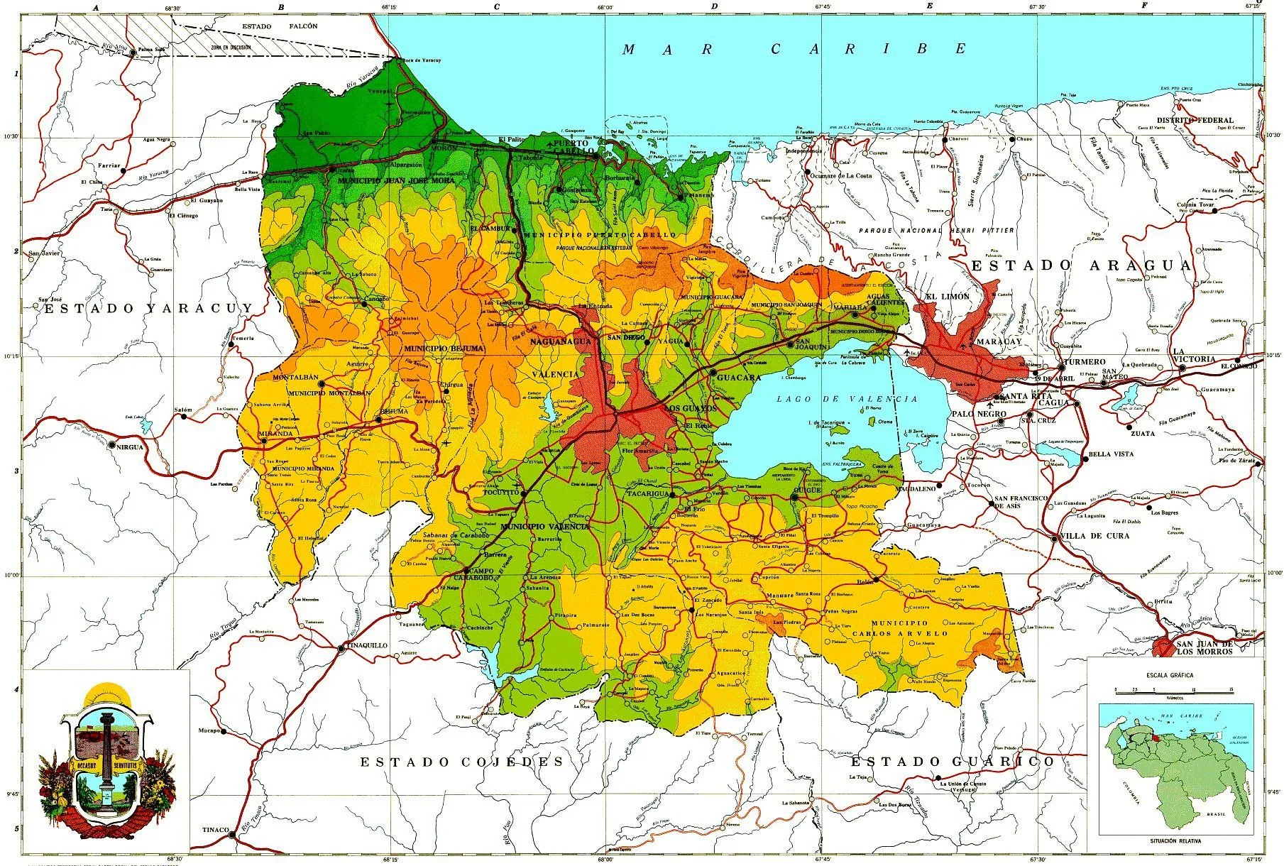 Mapa del Estado Carabobo