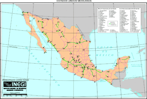 Mapa de Carreteras de México - México