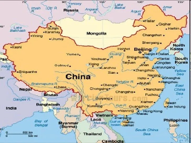 Mapa de china - Imagui