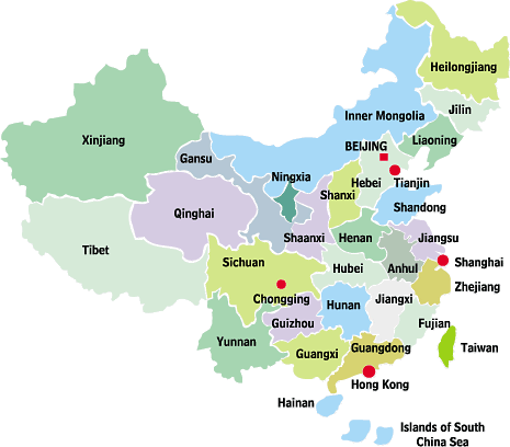 Mapa de china con nombres - Imagui