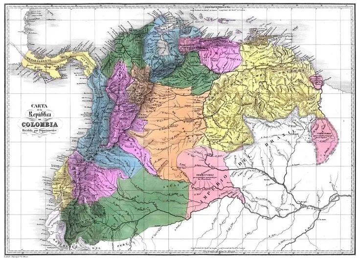 Mapa de la Gran Colombia 1811-1830, nótese que el mapa de Venezuela  corresponde con en territorio de tierra firme de 1528 que en… | Colombia  map, Gran colombia, Map