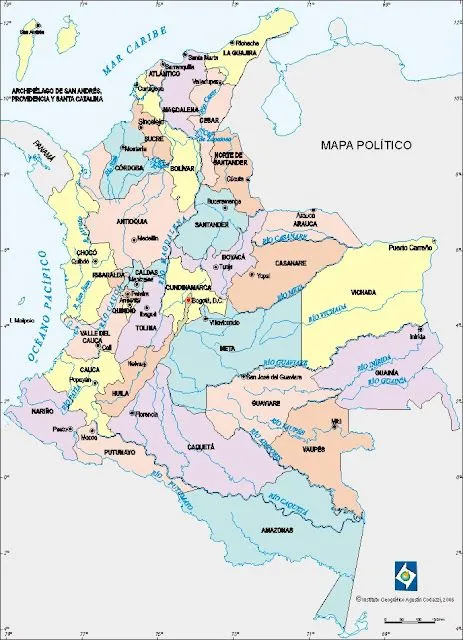 Mapa de colombia y sus departamentos - Imagui