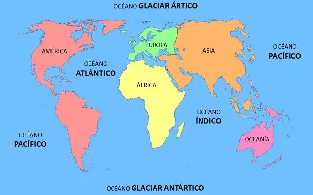 mapa de los continentes y oceanos | Sociales | Pinterest | Hay ...
