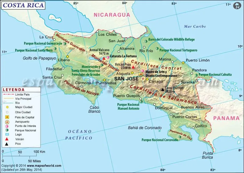 Mapa de Costa Rica | Mapa Costa Rica