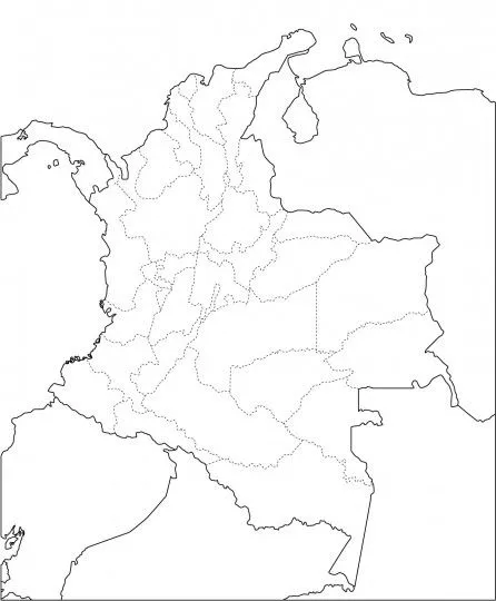 Mapa de colombia con sus regiones para colorear - Imagui