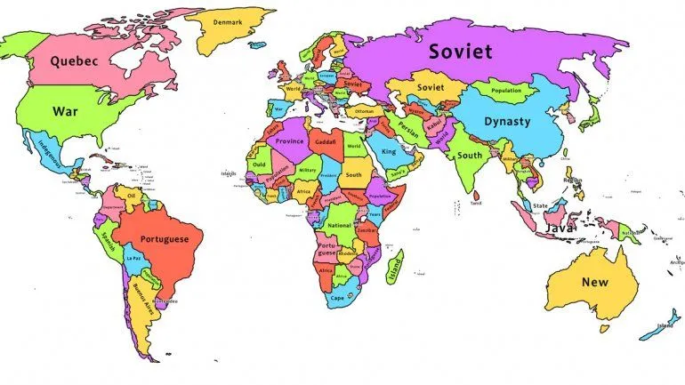 El mapa del día: las palabras que más aparecen en Wikipedia ...