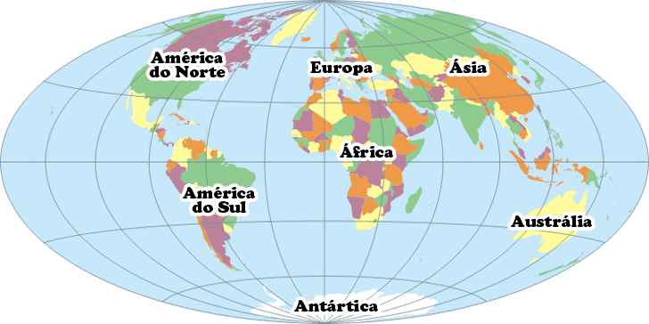 Mapa-Múndi (mapa do mundo) - Continentes e Países | Roteiros e ...