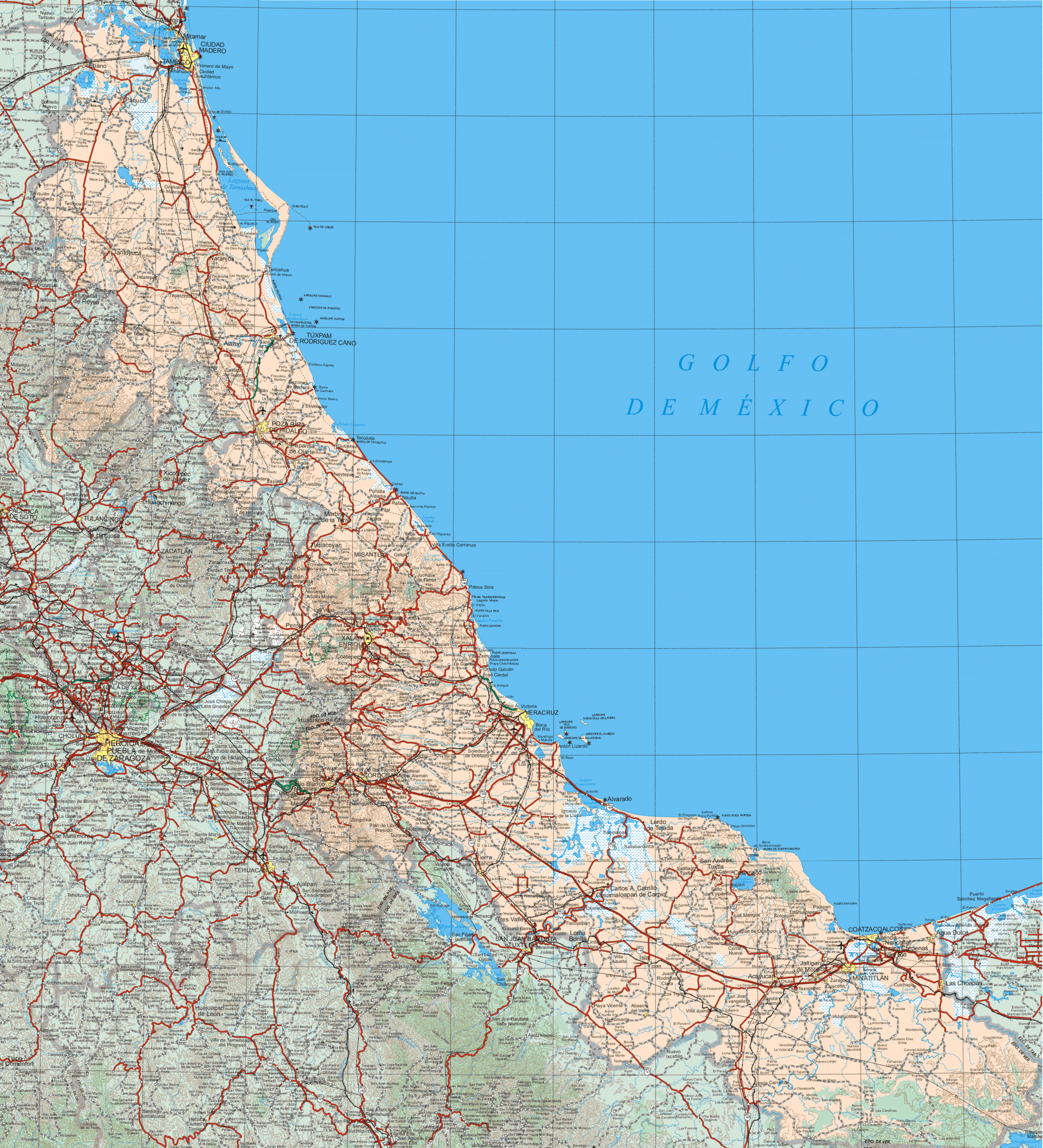 Mapa do estado de Veracruz - ASOCATIV | carreteras estatales y ...