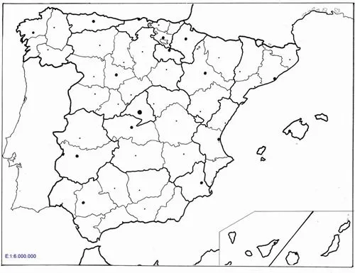 Mapa de España con división política sin nombres | Pulso Digital