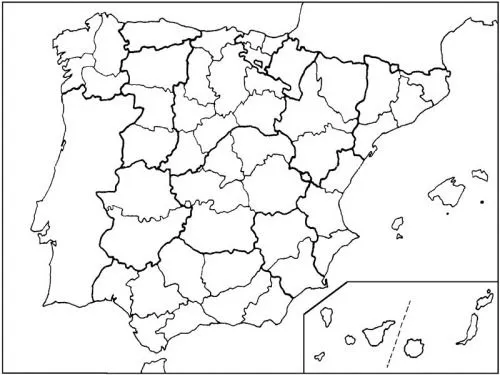 Mapa de España con división política sin nombres | Pulso Digital