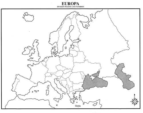 Mapa de Europa con división política sin nombres | Pulso Digital