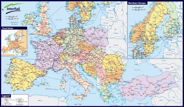 Mapa de ferrocarriles europeos – La Cartoteca