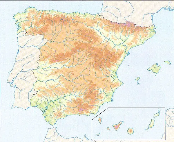 Mapa Físico de España | profesorPaco