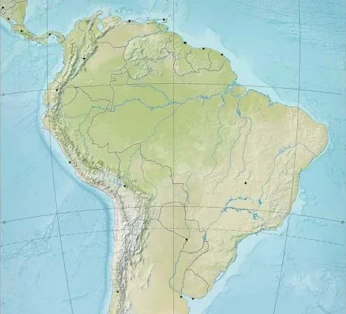 Mapa físico mudo de Sudamérica para imprimir Mapa de ríos y ...