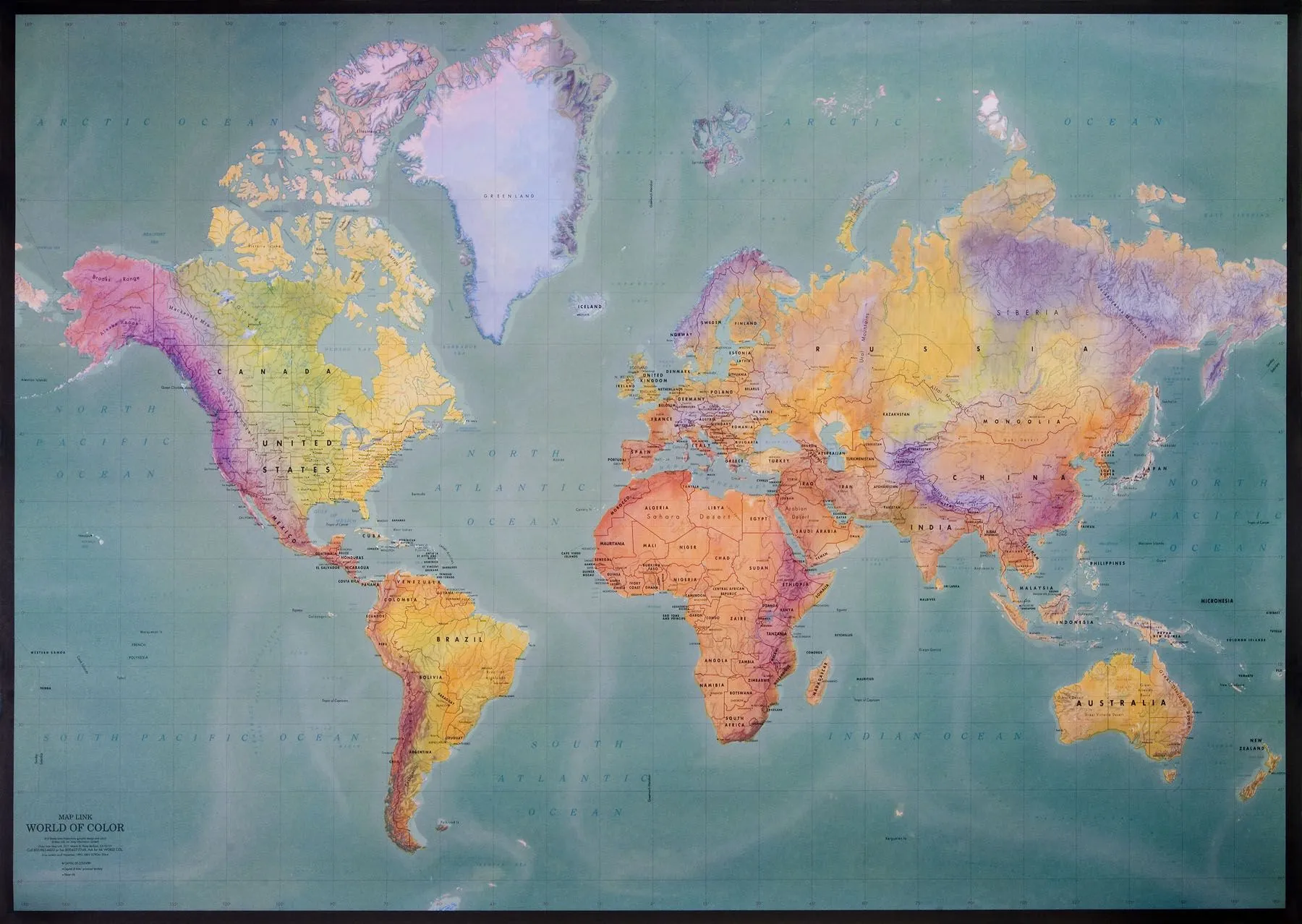Mapa Físico del Mundo - Tamaño completo