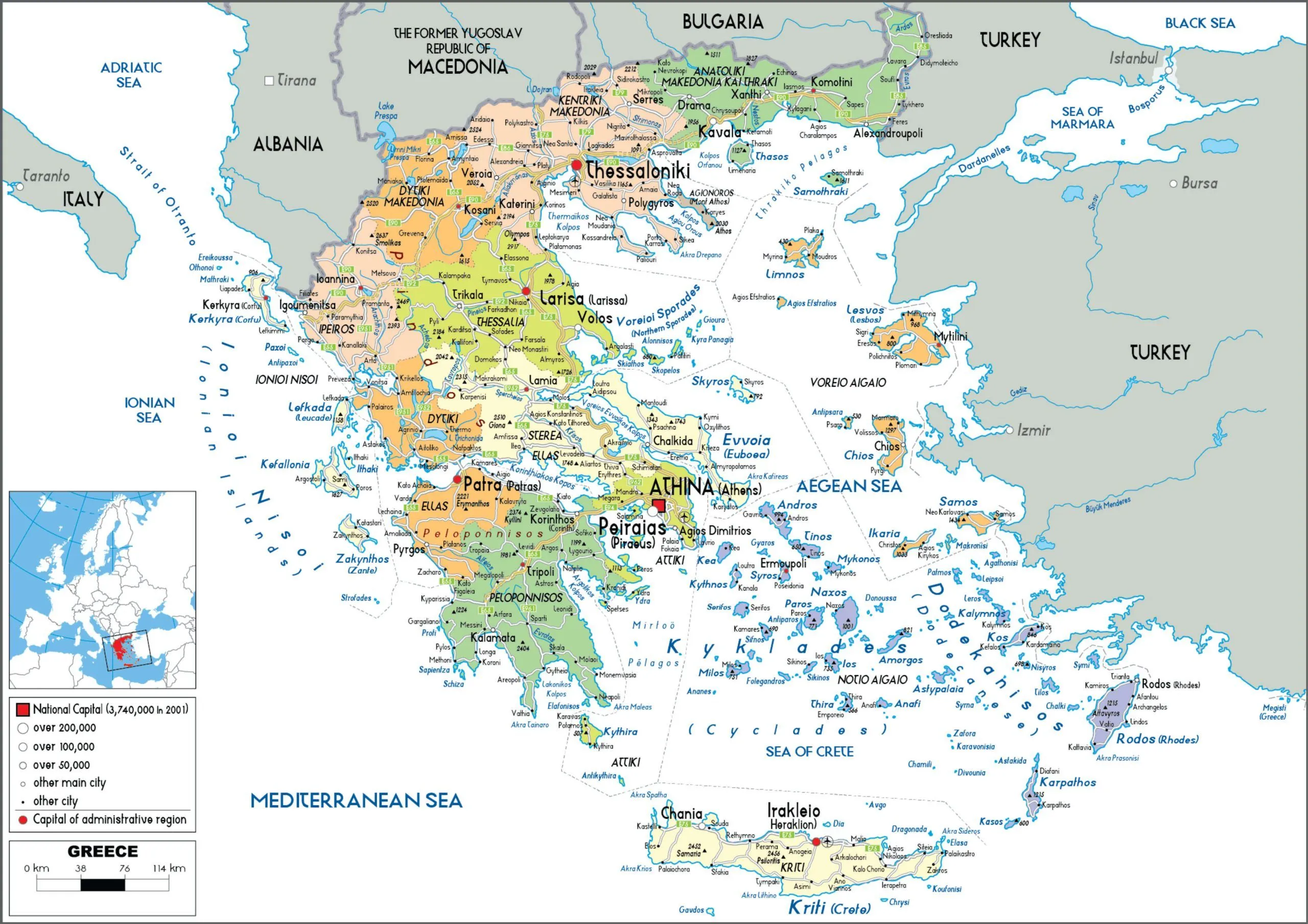 ▷ Mapa de Grecia para imprimir | Descargar GRATIS