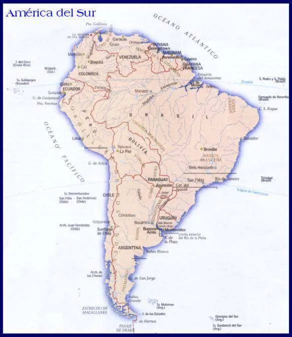 Mapa hidrografico de america del sur - Imagui