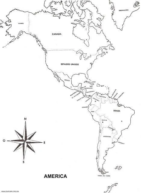 Mapa hidrografico del continente americano para colorear - Imagui