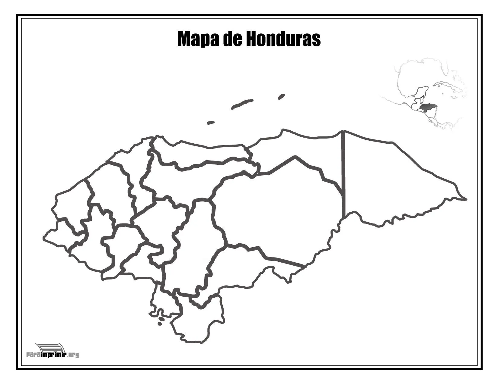 Mapa de Honduras para imprimir