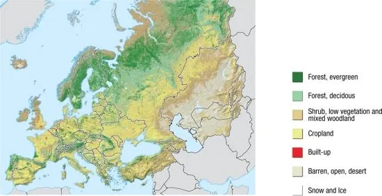 Mapa para imprimir de Europa y Asia Central Mapa de relieve de ...