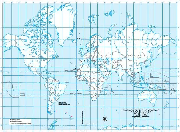 Mapa para imprimir del Planisferio Mapa mudo del Planisferio. IGN ...