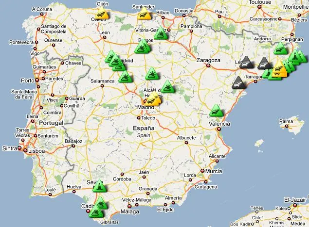 Mapa con Información del Tráfico y Estado de las Carreteras de la ...