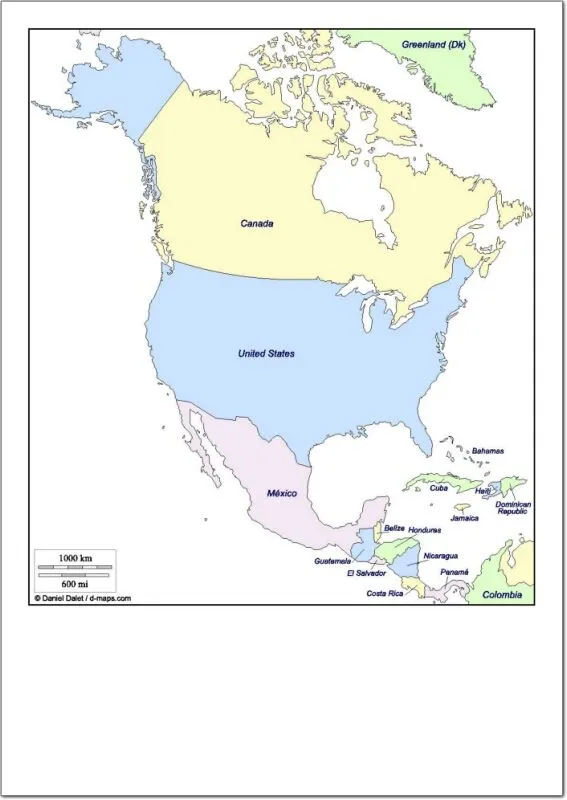 Mapa político de América del Norte Mapa de países de América del ...