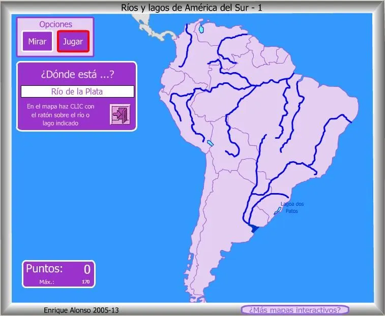 Mapa interactivo de América del Sur Ríos y lagos de América del ...