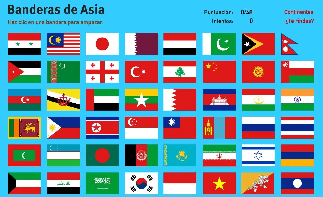 Mapa interactivo de Asia Banderas de Asia. Juegos de Geografía ... Mapa interactivo de Asia Banderas de Asia. Juegos de Geografía ...