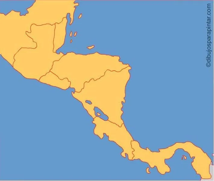 Mapa interactivo de Centroamérica Países de Centroamérica. Dibujos ...